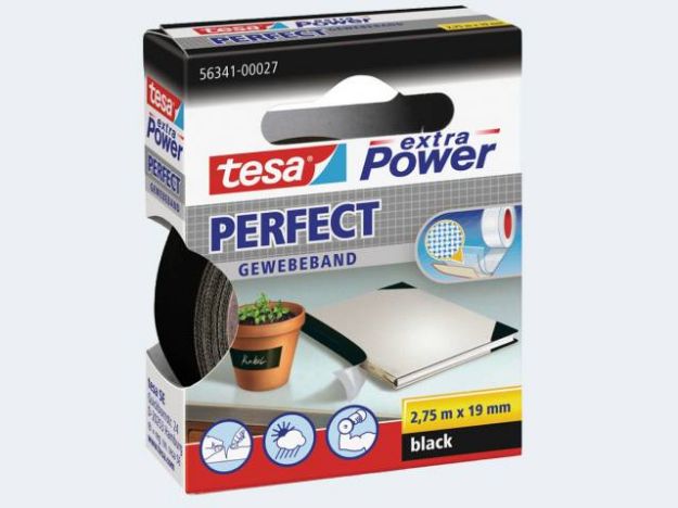 Bild von Tesa Gewebeband schwarz 2,75m/19mm - 56341-27-03