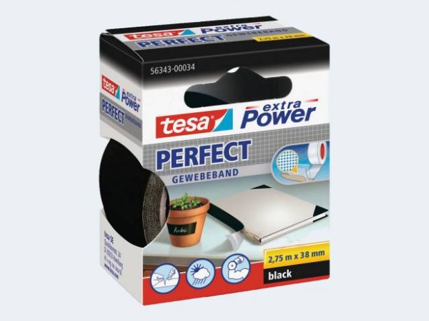 Bild von Tesa Gewebeband schwarz 2,75m/38mm - 56343-34-03