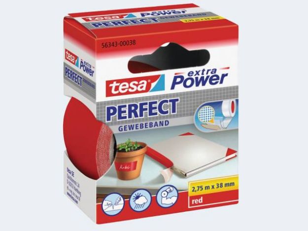 Bild von Tesa Gewebeband rot 2,75m/38mm - 56343-38-03