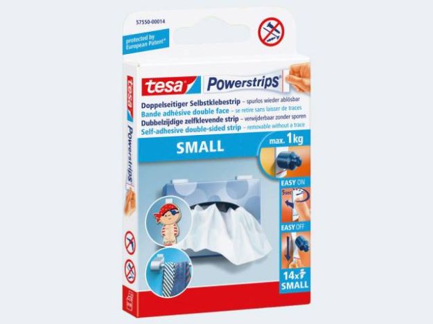 Bild von 14 Tesa Powerstrips Small je 1000g Haltekraft - 57550-14-1