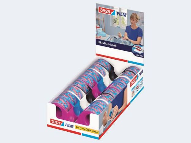 Bild von Tesa Miniabroller m Film 10m/19mm kristallklar - Eine Verkaufseinheit = 16 Stück - 58230-00-00