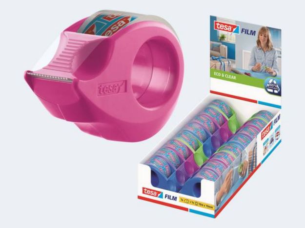 Bild von Tesa Miniabroller m Film 10m/19mm Eco&Clear - Eine Verkaufseinheit = 16 Stück - 58248-0-0