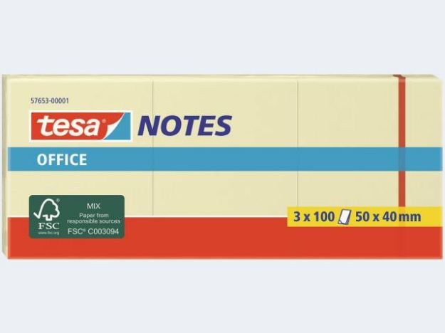 Bild von Office Notes 3er 50x40mm gelb - Eine Verkaufseinheit = 4 Stück - 57653-01-05