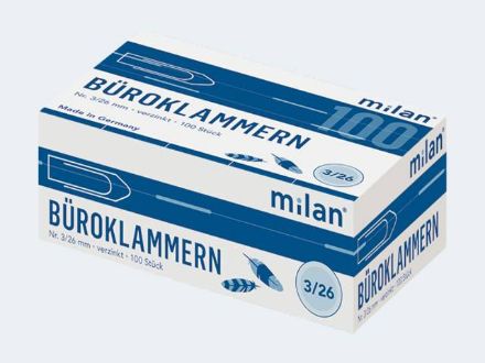 Zeige Details für Milan Büroklammer 26/100 Gr3 - Eine Verkaufseinheit = 20 Stück - 885 Bild von Milan Büroklammer 26/100 Gr3 - Eine Verkaufseinheit = 20 Stück - 885