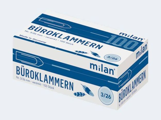 Bild von Milan Büroklammer 26/100 Gr3 - Eine Verkaufseinheit = 20 Stück - 885