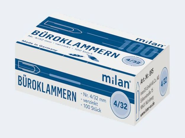 Bild von Milan Büroklammer 32/100Gr4 - Eine Verkaufseinheit = 20 Stück - 895
