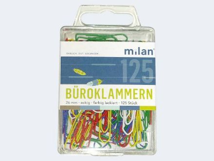 Zeige Details für Milan Büroklammer 26/125Gr3 bunt - 911 Bild von Milan Büroklammer 26/125Gr3 bunt - 911