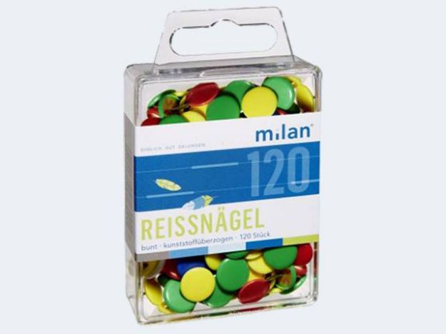 Bild von Milan Reissnägel 100St bunt Kunstoffüberzug - 916