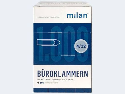 Zeige Details für Milan Büroklammer 32/1000Gr4 - 890 Bild von Milan Büroklammer 32/1000Gr4 - 890