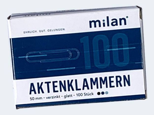 Bild von Milan Aktenklammer 50/100 glatt - 902