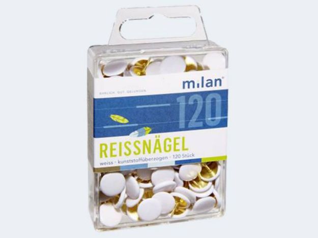 Bild von Milan Reissnägel 100St weiss Kunstoffüberzug - 915