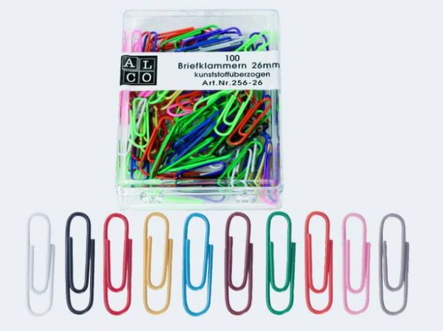 Bild von Büroklammer 26/100 Fbg Kunststoff Überzug - Eine Verkaufseinheit = 10 Stück - 256-26