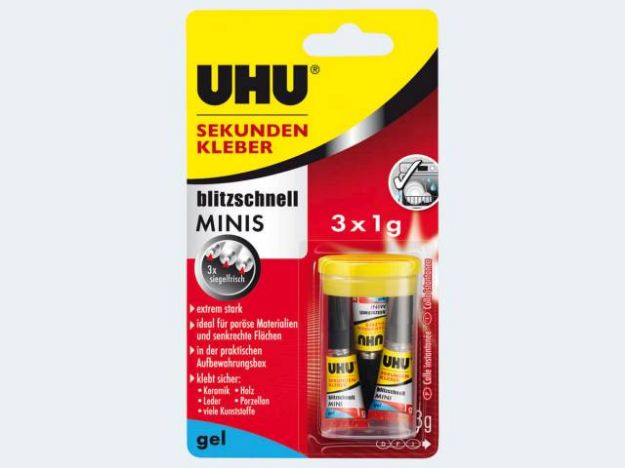 Bild von Sekundenkleber minis 3x1g Gel - 45370