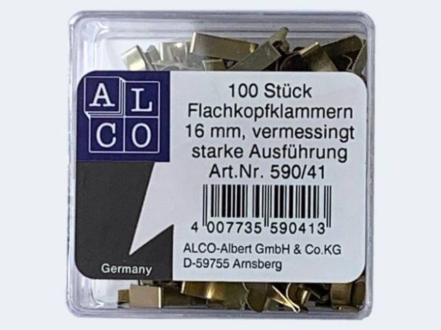 Bild von Flachkopfklammern 16/100 vermessingt - 590/41
