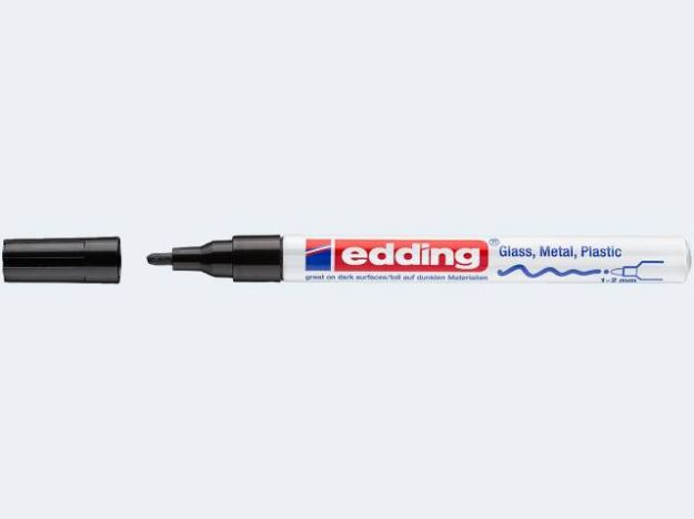 Bild von Edding 751 Lackmarker schwarz 1-2mm Rundspitze - 04751001