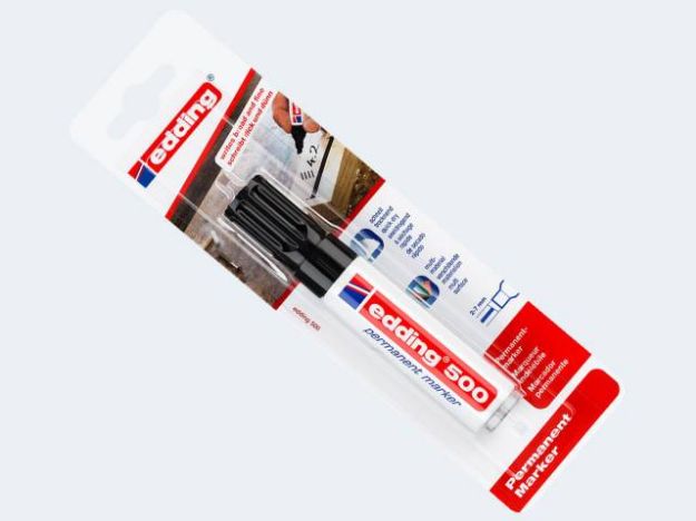 Bild von Edding 500/1 schwarz 2-7mm Keilspitze perm Blister - 04BL5001001