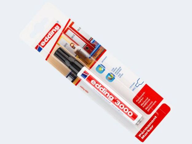 Bild von Edding 3000 schwarz 1,5-3mm Rundspitze perm Bliste - 04BL30001001