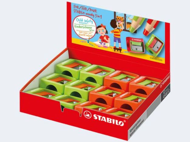 Bild von Spitzer für Stabilo Woody 3in1 Stifte ohne Dose - Eine Verkaufseinheit = 12 Stück - 4548/12