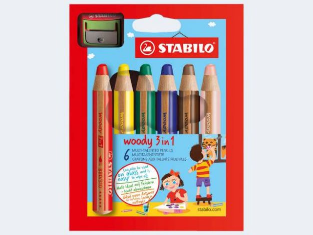 Bild von 6 Multitalent-Stifte Woody und Spitzer - 8806-2
