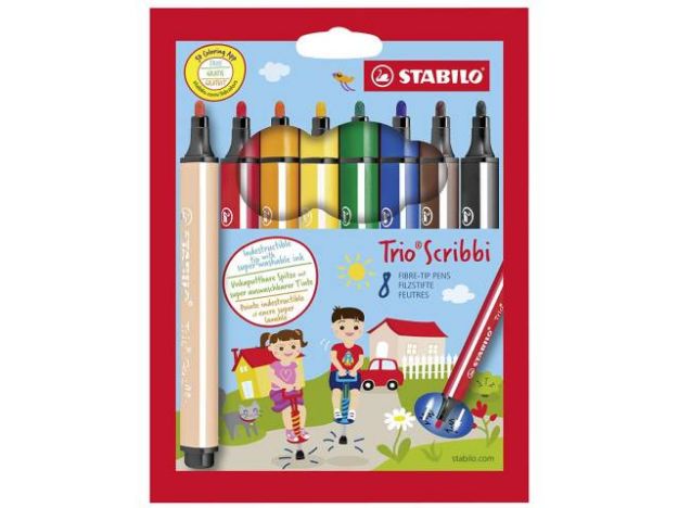 Bild von 8 Fasermaler Trio Scribbi im Etui - 368/8-01