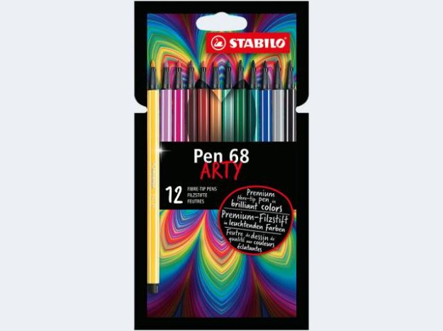 Bild von 12 Stabilo Pen68 "ARTY" im Kartonetui - 6812-1-20