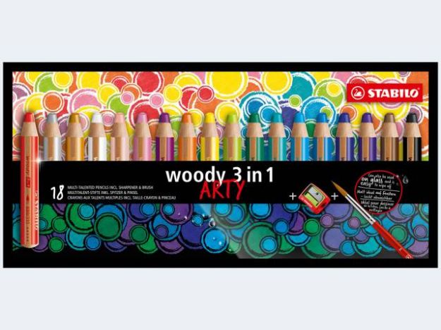 Bild von 18 Woody 3in1 8806 "ARTY"Wachs-/Aquarellstift - 8806/18-1-20