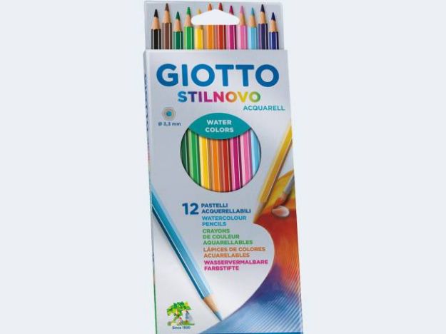 Bild von 12 Farbstifte Giotto AQUARELL Stilnovo Hexagonal - 255700