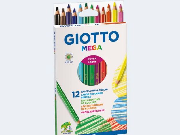 Bild von 12 Farbstifte Giotto MEGA Hexagonal Dick 18cm - 225600