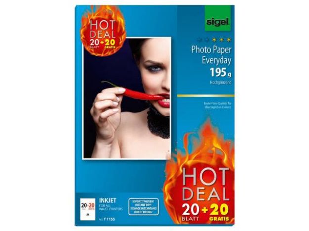 Bild von Inkjet-Everyday Fotopapier 195g hochglanz 20+20 Bl - T1155