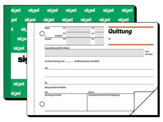 Bild von Quittungen QU625 A6/2x50Bl