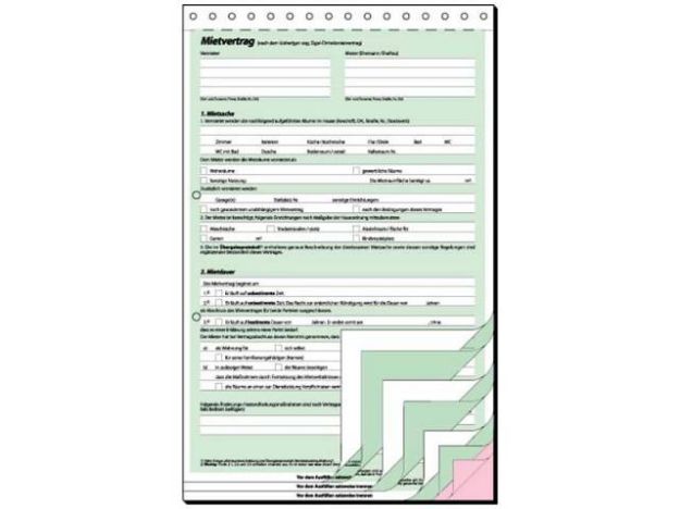 Bild von Mietvertragssatz MV480 A4/2x4 Komplett SD - Eine Verkaufseinheit = 25 Stück
