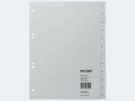 Zeige Details für Milan Zahlenregister A4 1-12 Plastik - 862 Bild von Milan Zahlenregister A4 1-12 Plastik - 862