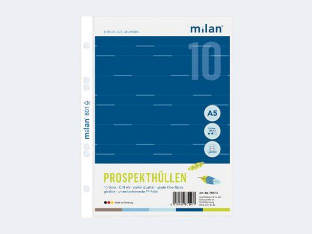 Bild von Milan 10 ProspekthüllenA5 801 60µ - Eine Verkaufseinheit = 10 Stück - 801/10X10