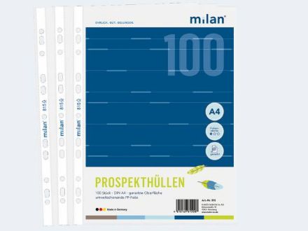Zeige Details für Milan 100 ProspekthüllenA4 815 PP genarbt 45my Bild von Milan 100 ProspekthüllenA4 815 PP genarbt 45my