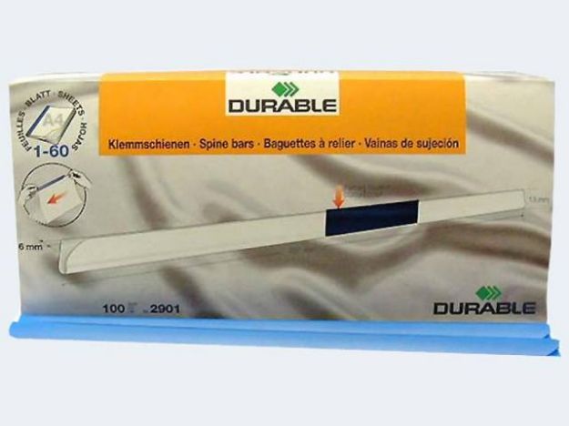 Bild von Klemmschiene A4 blau D2901 Plastik für 60Bl - Eine Verkaufseinheit = 10 Stück - 290106