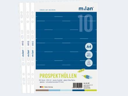Zeige Details für Milan 100 ProspekthüllenA4 PP glasklar - 805 Bild von Milan 100 ProspekthüllenA4 PP glasklar - 805