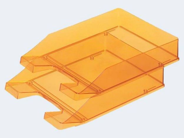 Bild von Briefkorb C4 orange/transparent stapelbar - 1026-X-28