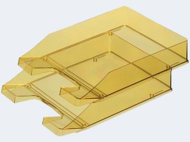 Bild von Briefkorb C4 gelb/transparent stapelbar - 1026-X-25