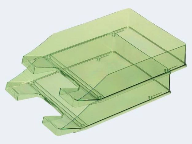 Bild von Briefkorb C4 grün/transparent stapelbar - 1026-X-27