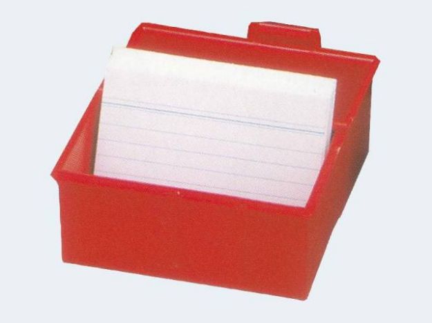 Bild von Karteikasten A5 quer rot für 300 Karteikarten - 975-17