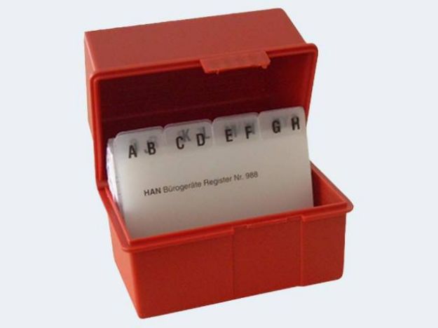Bild von Karteikasten A8 quer rot 100 Karten und Register - 87825