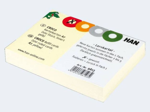 Bild von Karteikarten Croco A7 kariert - 9813