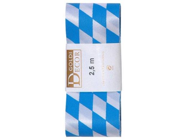 Bild von Rautenband 40mmx2,5m Stränge weiss blau - Eine Verkaufseinheit = 10 Stück - 1472040871025