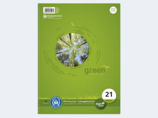 Bild von Collegeblock Green Lin.21 A4/80 70g - Eine Verkaufseinheit = 10 Stück - 608570010