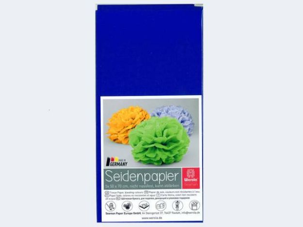 Bild von Blumenseide 5 Bögen 50x70cm dunkelblau - 1050/32