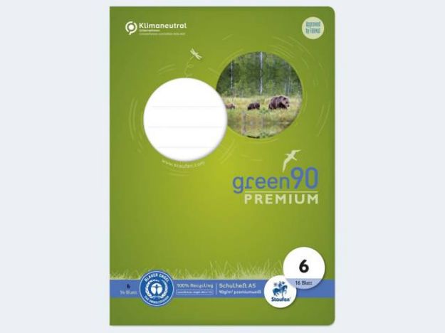 Bild von Heft Green 90 A5/16 Lin 6 90g blanco - Eine Verkaufseinheit = 10 Stück - 040780006