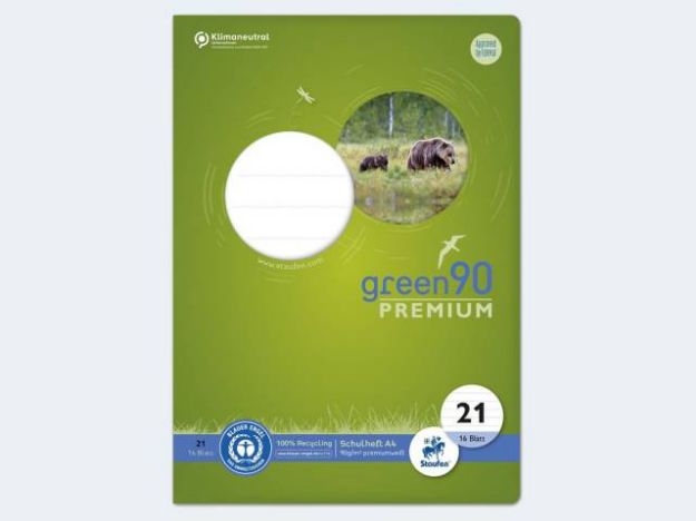 Bild von Heft Green 90 A4/16 Lin21 90g liniert - Eine Verkaufseinheit = 10 Stück - 040782021