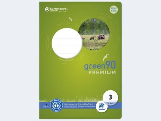 Bild von Heft Green 90 A5/16 Lin 3 90g - Eine Verkaufseinheit = 10 Stück - 040780003