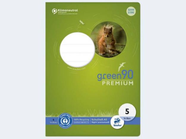 Bild von Heft Green 90 A5/16 Lin 5 90g 5mm kariert - Eine Verkaufseinheit = 10 Stück - 040780005