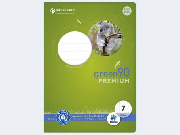Bild von Heft Green 90 A5/16 Lin 7 90g 7mm kariert - Eine Verkaufseinheit = 10 Stück - 040780007